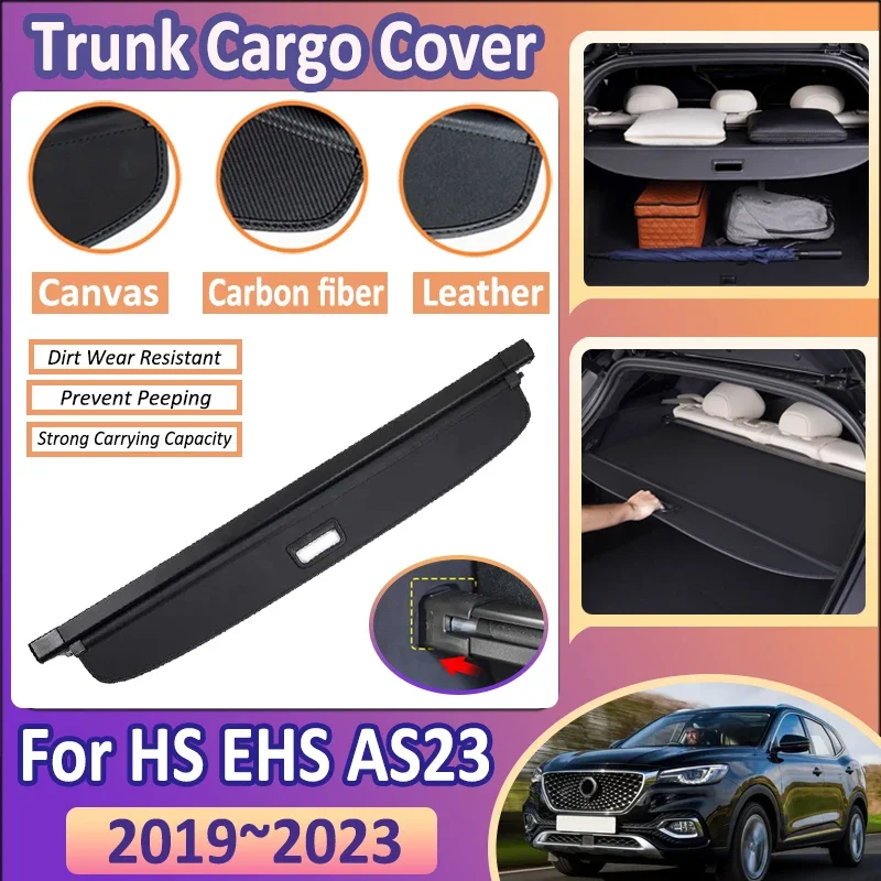 Car Trunk Privacy Curtain For MG HS Accessories MGHS EHS AS23 2019~2023 2020 Storage Partition Board Trunk Cargo Cover Interior