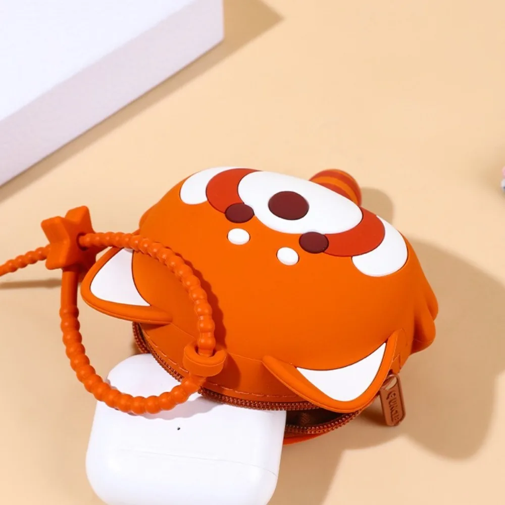 Мини 3D силиконовый кошелек для монет, мягкая подвеска, сумка для хранения наушников, кошелек для мелочи с красной пандой для девочек