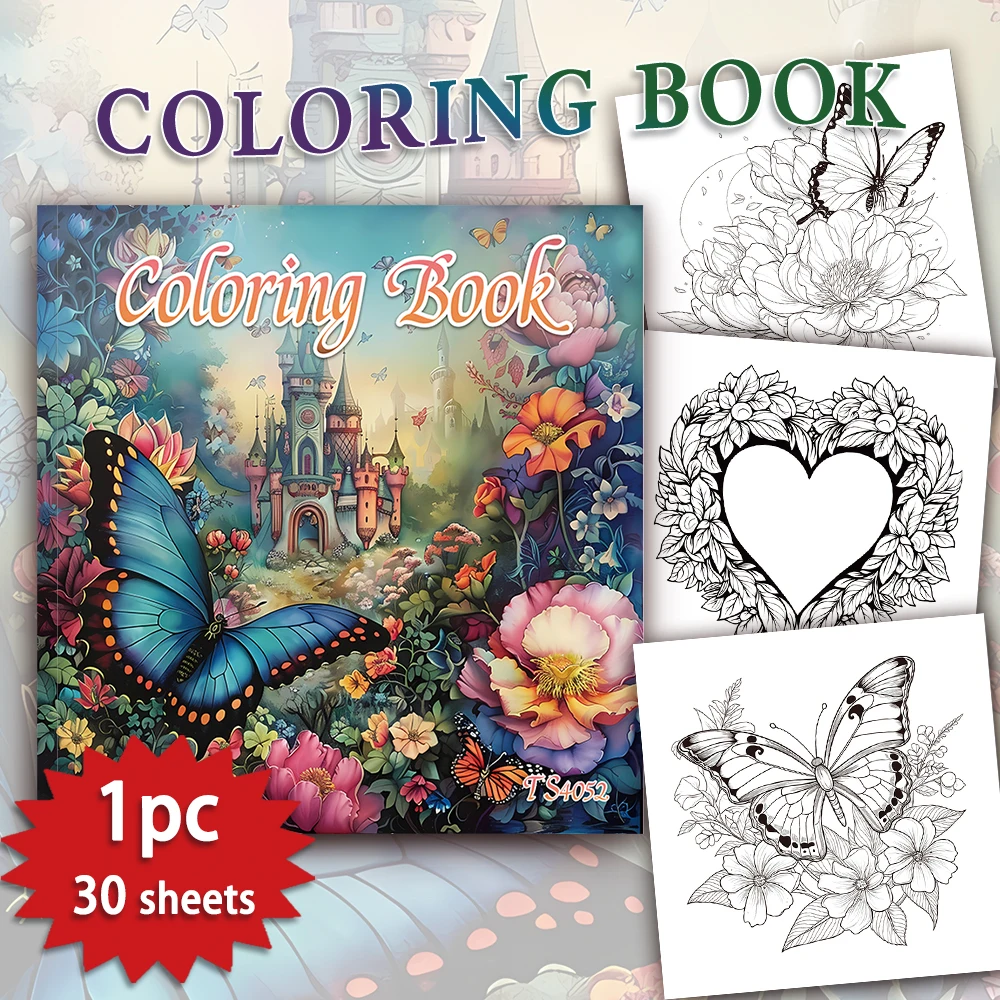 1pc,Adult coloring book,30 sheets different patterns 8.3x8.3''100gsm,is a Valentine's Day Easter holiday gift