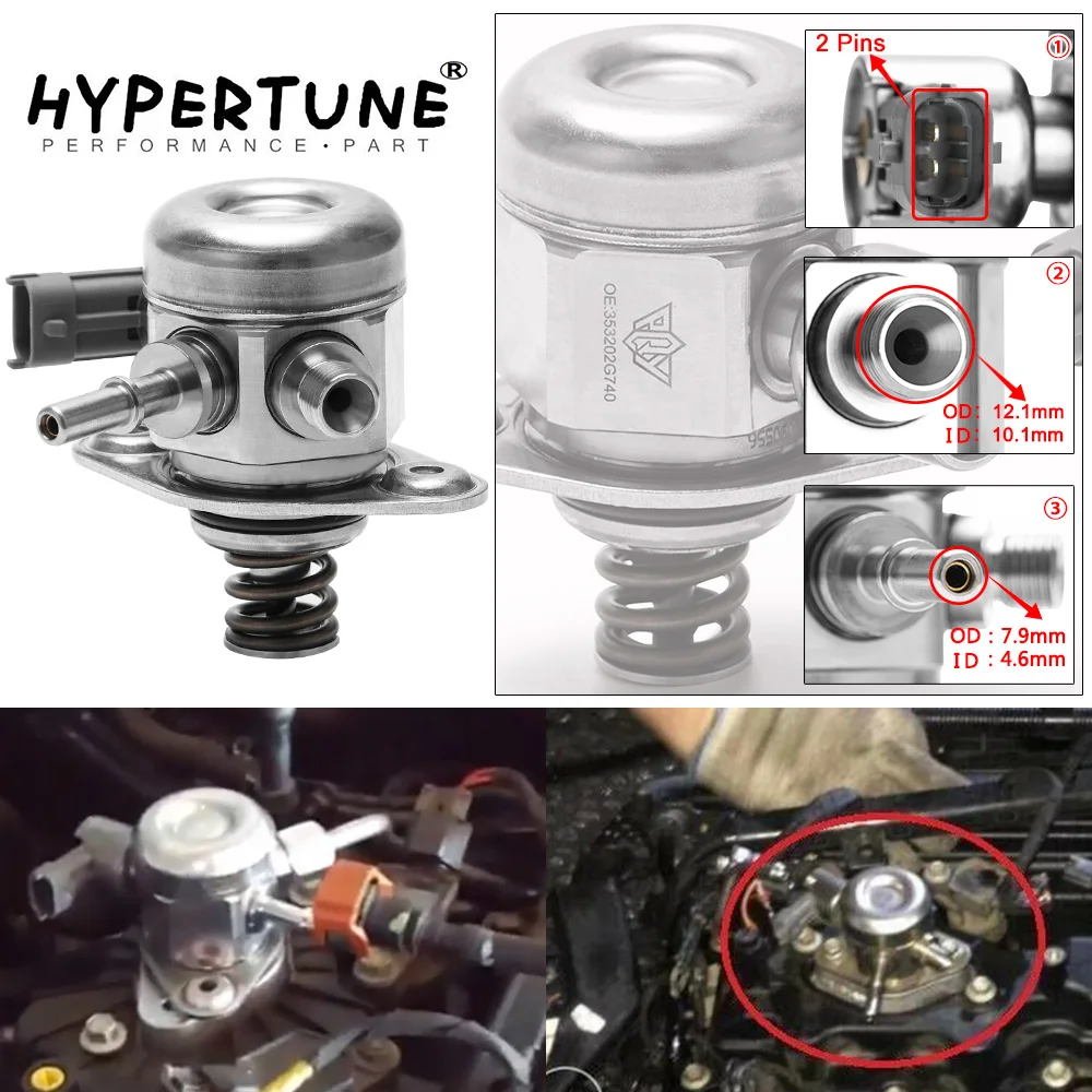 Hypertune - High Pressure Fuel Pump For 09-14 Hyundai Sonata & 09-15 Kia Sorento UDW 353202G720 353202G730 353202G740 FPB117-QY