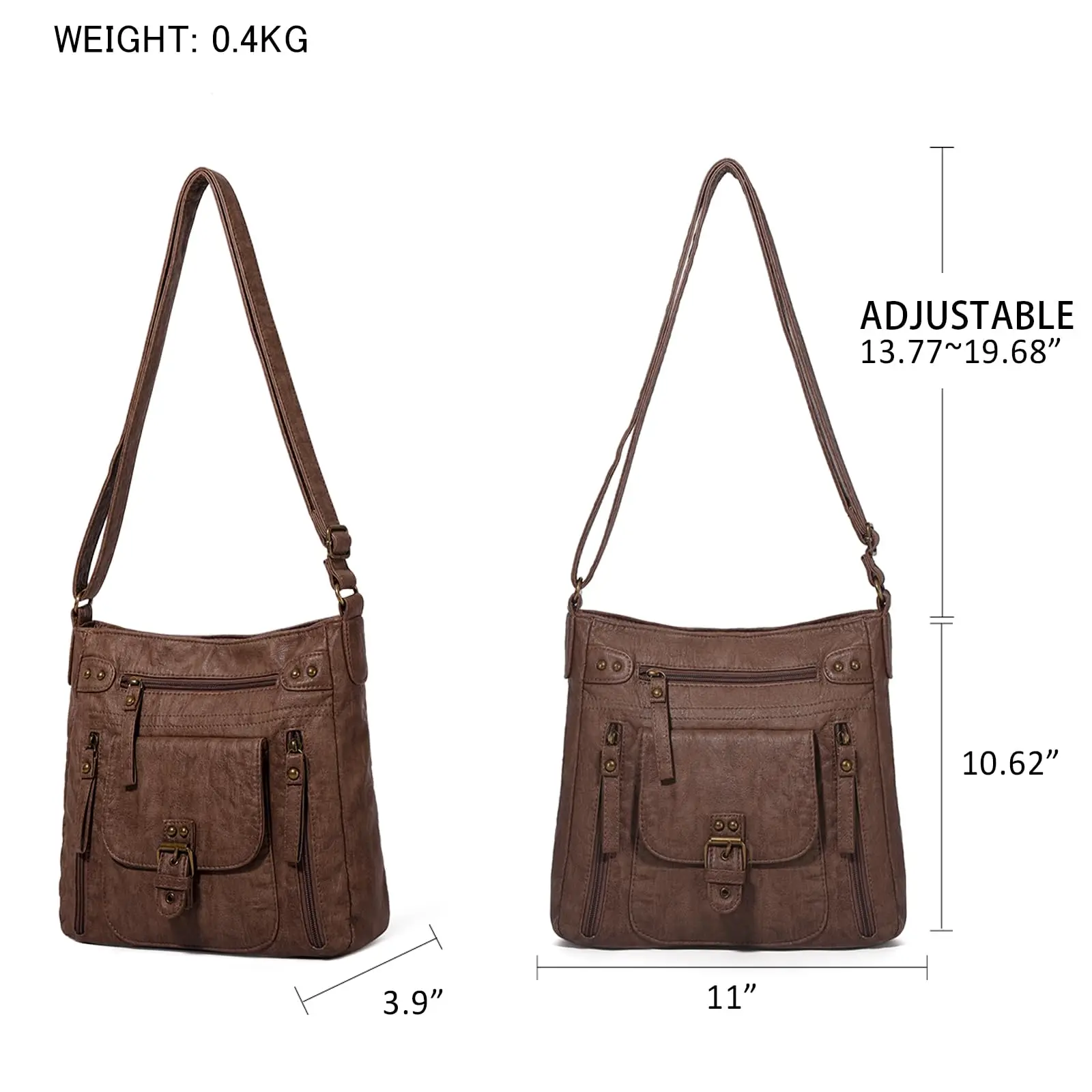 KL928 Crossbody Bags for Women, Multi Pocket Shoulder Bags, Medium PU Leather Cross Body Purses