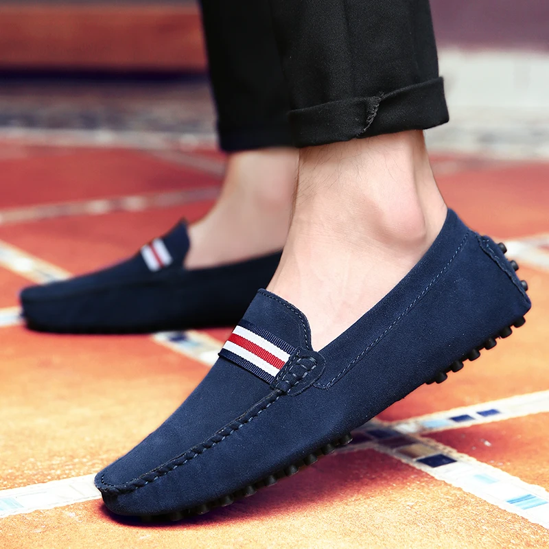 Handmade Men\'s Genuine Leather Designer Fashion Casual Loafers Male Dress Driving Moccasins Shoes for Men Plus Size 48 Sneakers