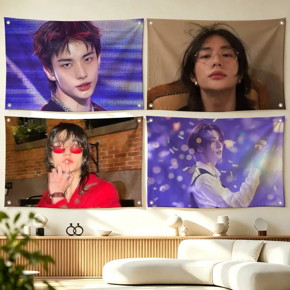H-Hyunjin Kpop Main Dancer  Flag Suitable For Party Club Outdoor Interior Wall Decoration Banner Fans Gift