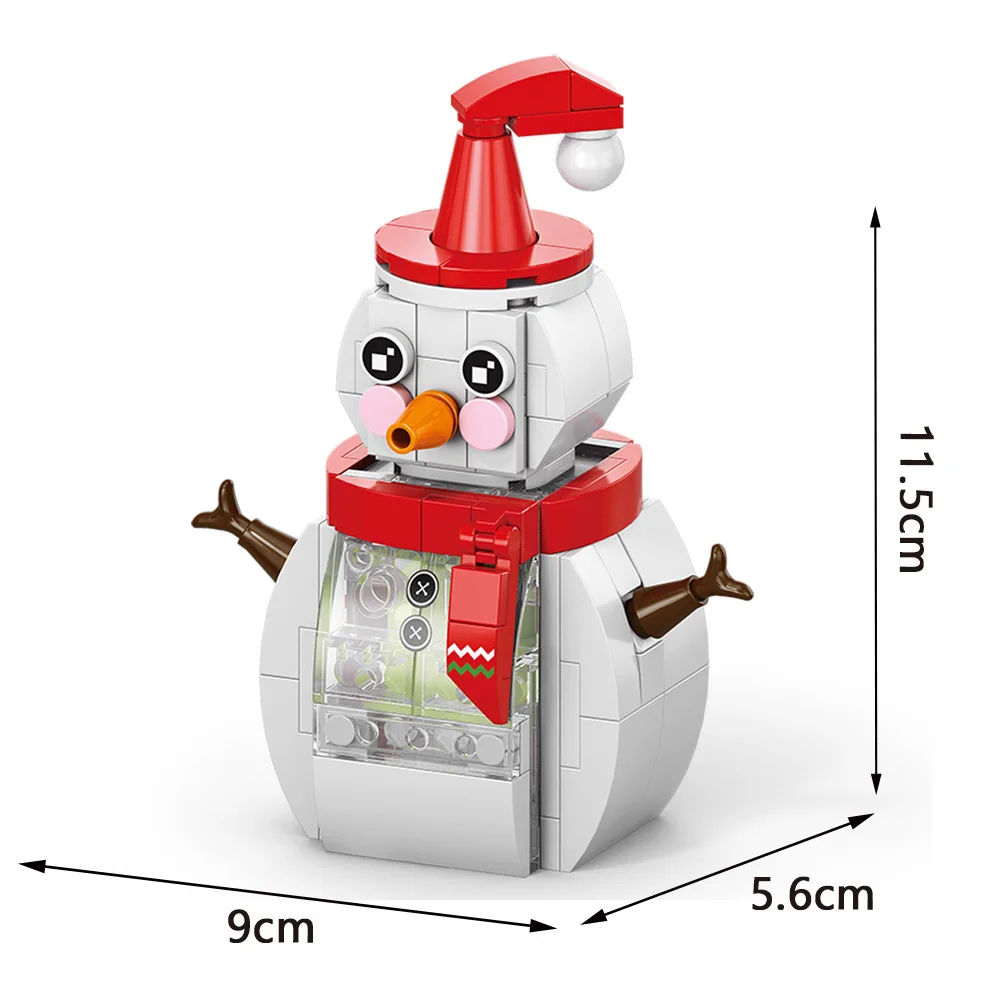Natale Babbo Natale Casa di neve Pupazzo di neve Casa Building Blocks Mattoni Decorazione fai da te Ornamento da tavolo Giocattoli per bambini