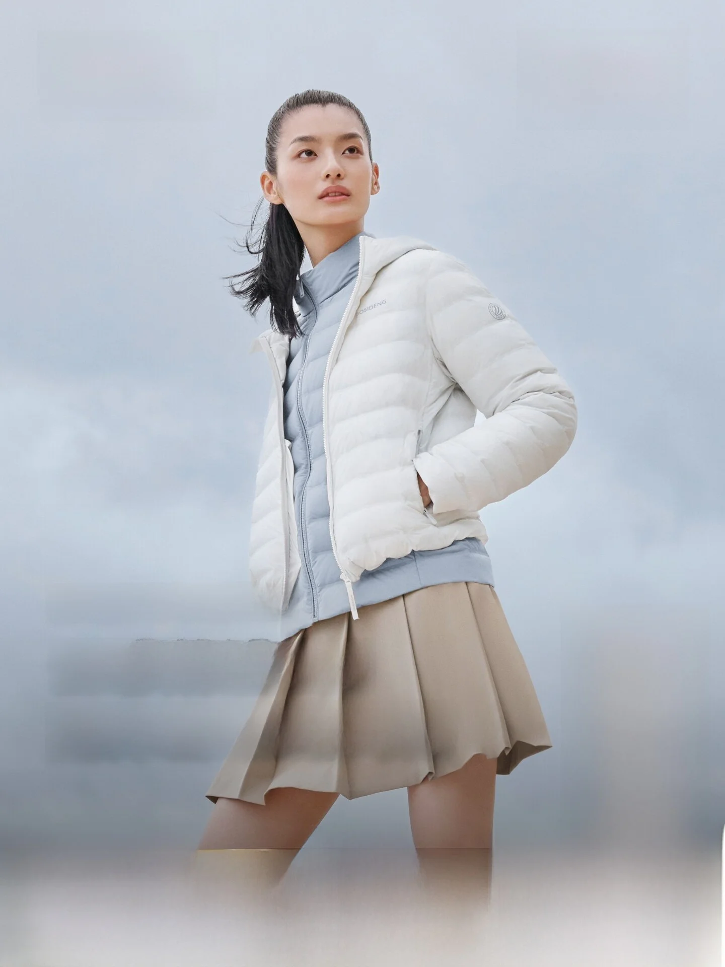 

Lightweight Short down Jacket Women's Hooded Slimming Goose down Parka Spring 2026 Bosideng Polartec Polyester Fiber Filling