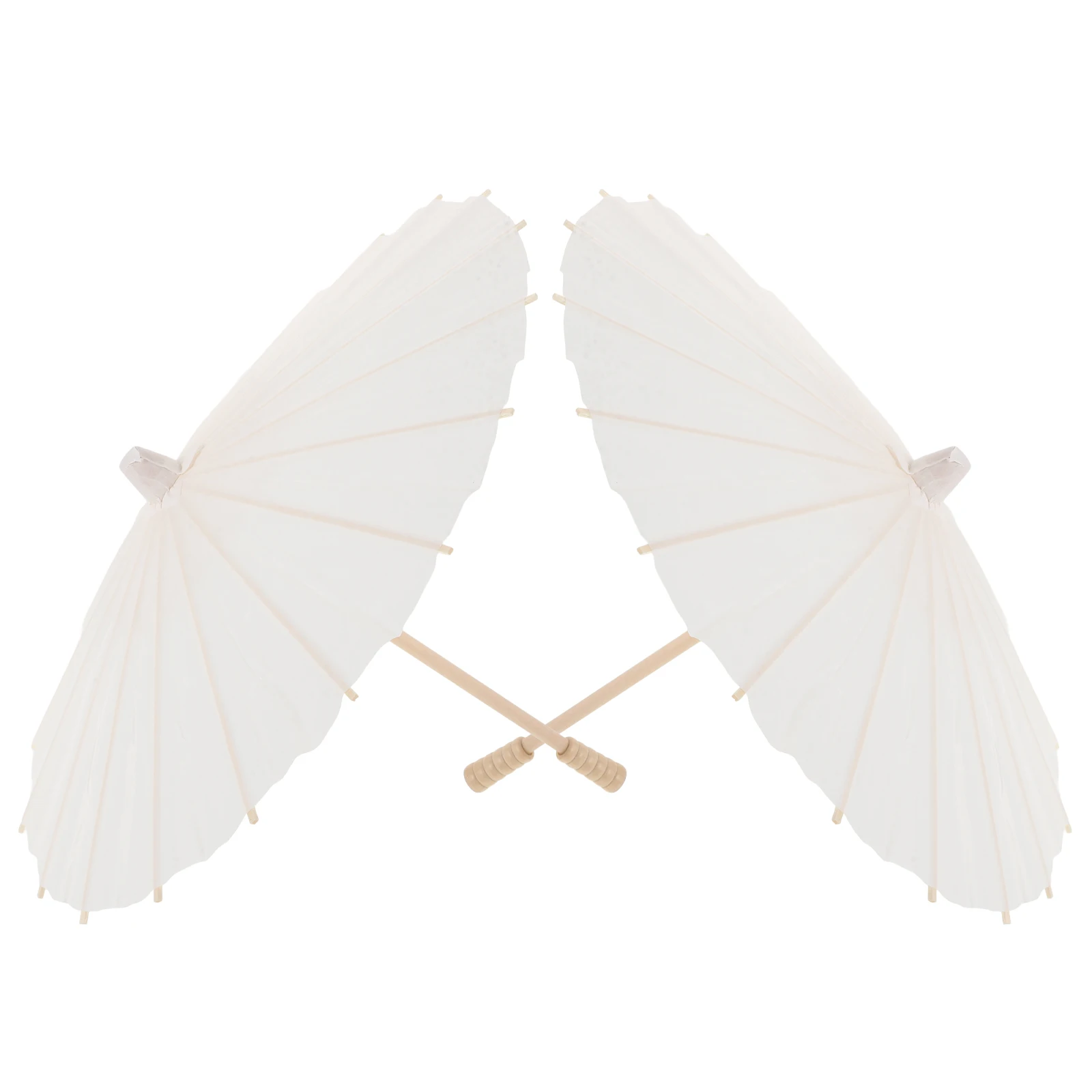 

2 Pcs White Blank Oiled Paper Umbrella 30cm Diameter Decorative Handcraft DIY Umbrellas for Home Valentine Gifts