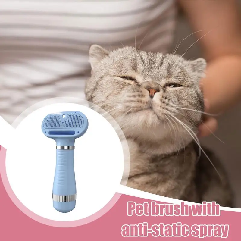 Pet Steam Brush For Dog Multifunctional Cat Steamer Brush For Massage 6 In 1 Dog Grooming Brush With 3-Speed Adjustment