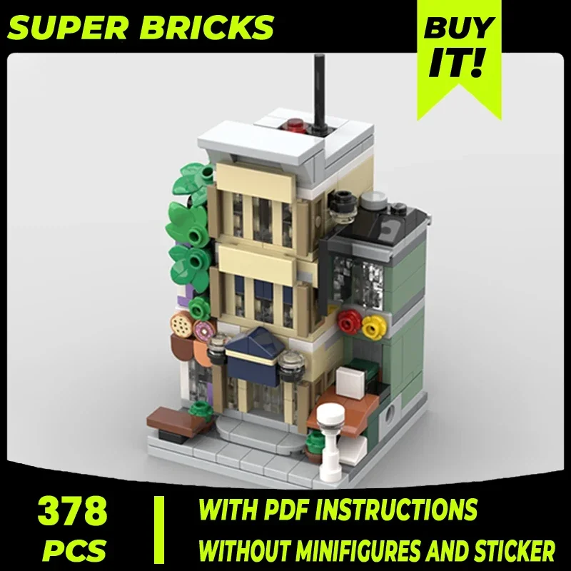 

Moc Building Blocks Modular Street View Police Station Technical Bricks DIY Assembly Construction Toys For Childr Holiday Gifts