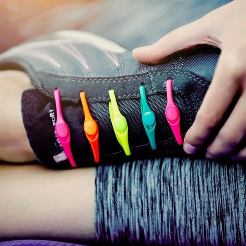 12pcs ยืดซิลิโคน Shoelaces ไม่มี Tie รองเท้า laces Elastic Laces รองเท้าผ้าใบผู้ใหญ่เด็กขี้เกียจเชือกผูกรองเท้าสําหรับรองเท้ายาง Zapatillas