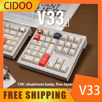 CIDOO V33 Keypad VIA QMK Aluminum Alloy Tri Mode Wireless Bluetooth RGB Gasket Mount Hot Swap Mechanical Keyboard With Knob