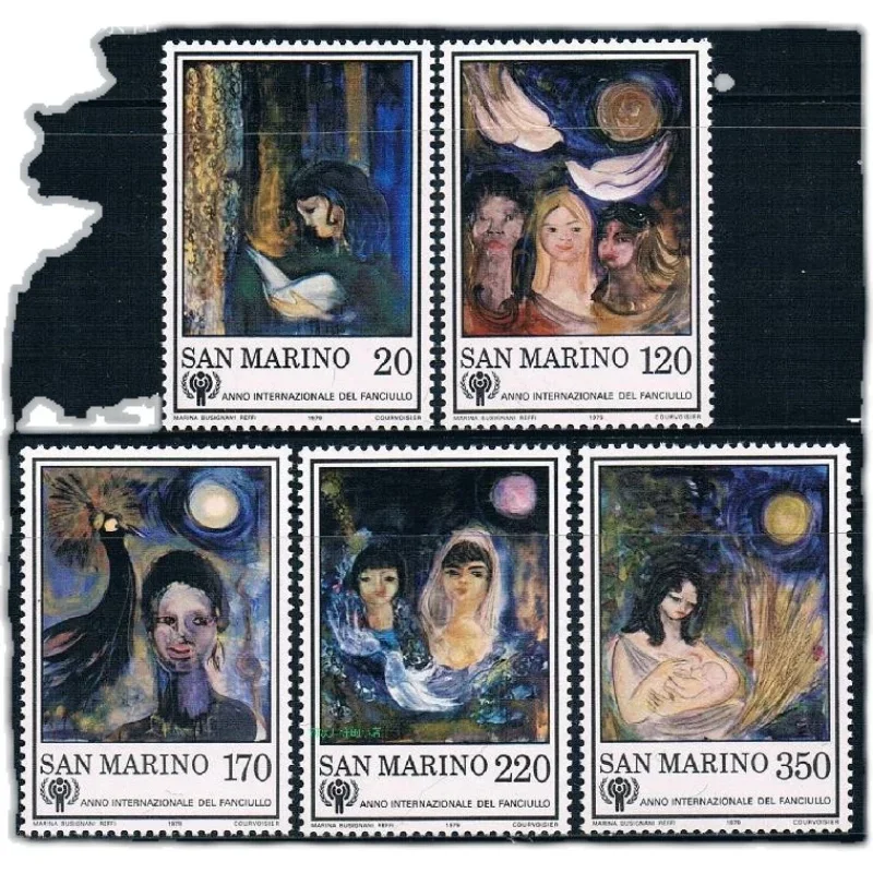 5 sztuk / zestaw nowych znaczków pocztowych San Marino 1979 Busignani Paintings Stamps MNH