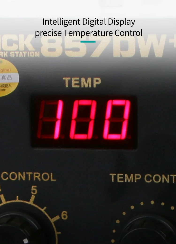 Estación de aire caliente QUICK 857DW + de doble corriente de Foucault, Control de temperatura, estación de desoldar para placa base, soldadura SMD PCB BGA
