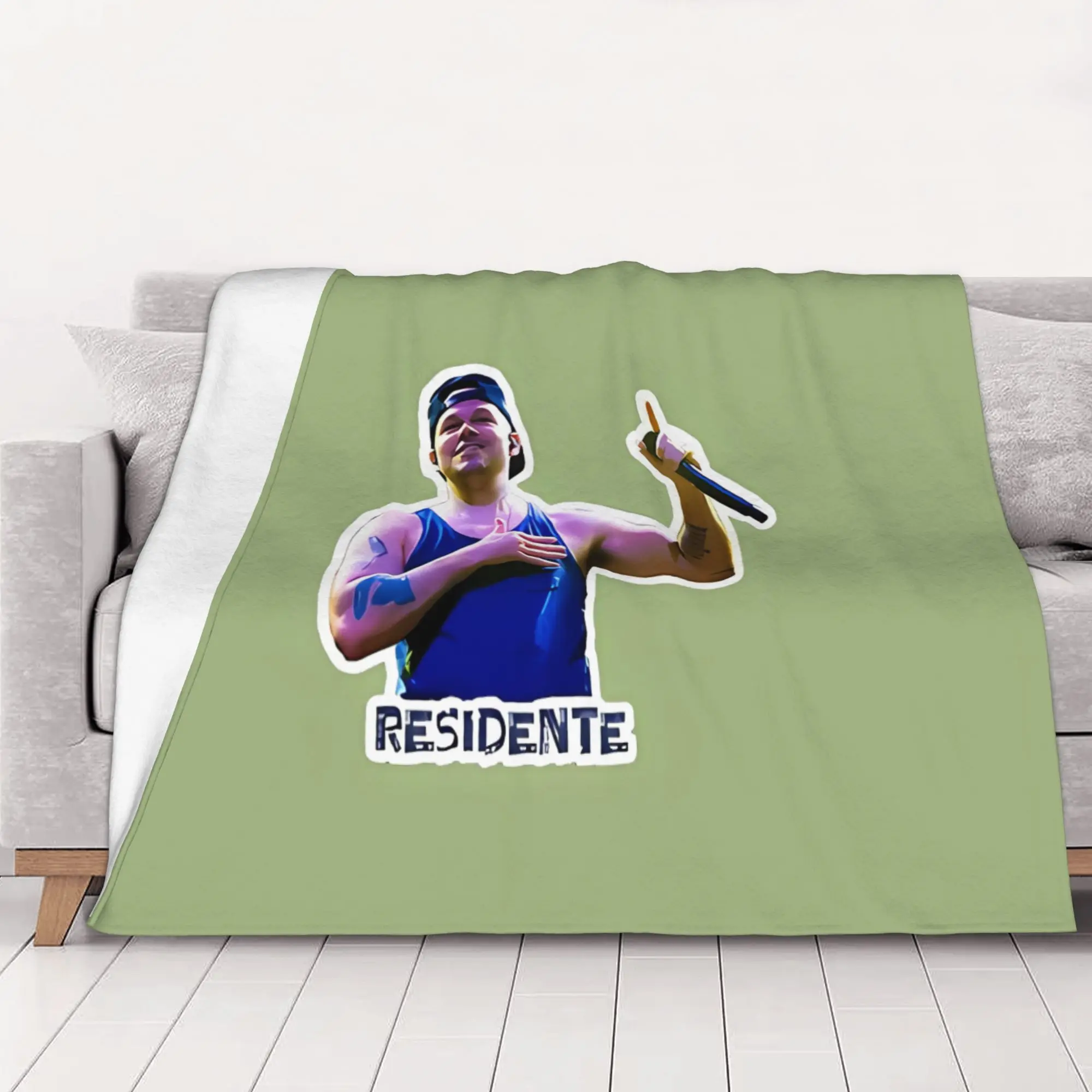 1PC Residente green poster Calle 13 home room decorations Winter Blankets for Adults Bedding Home Interior Sofa Knee