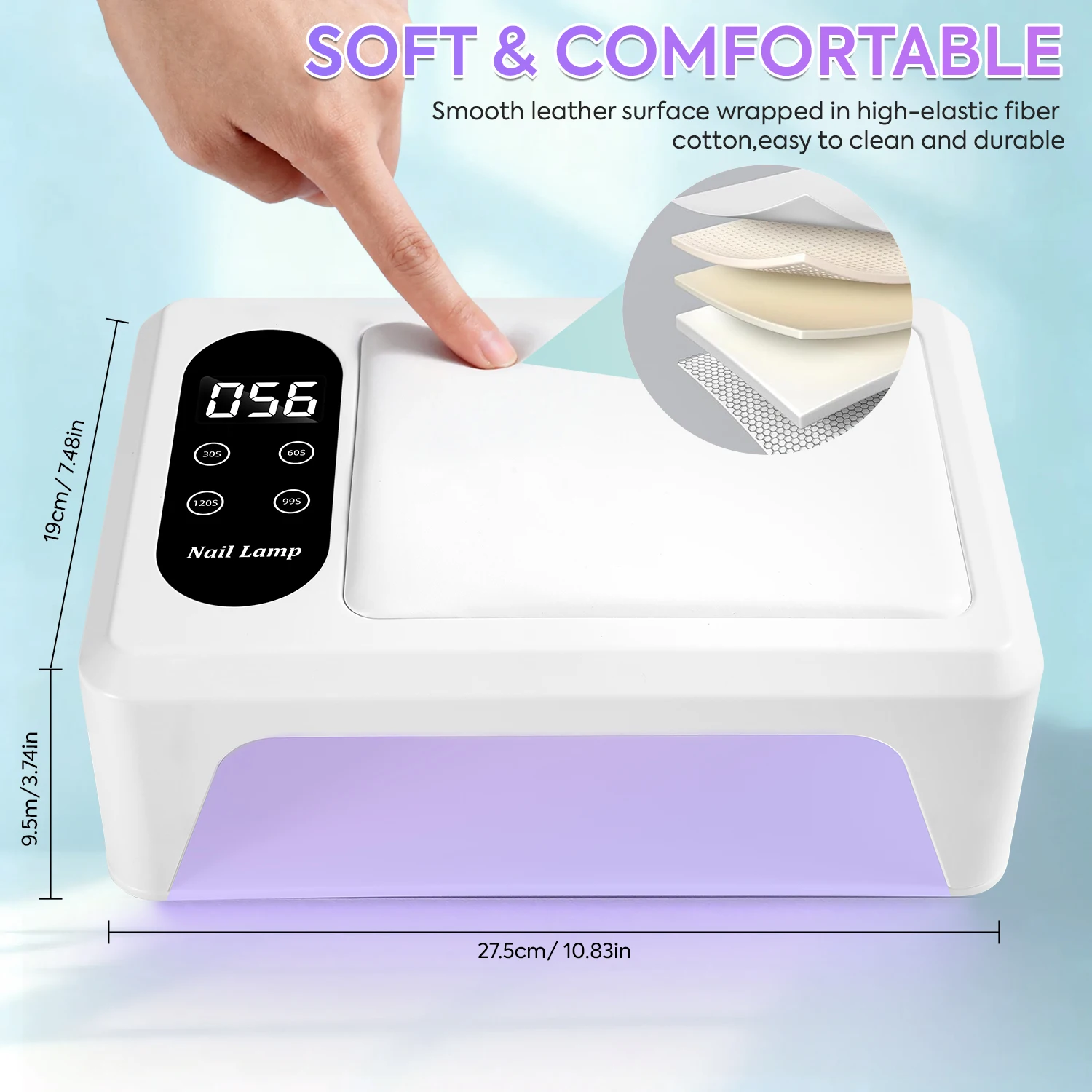 Lampada per unghie a LED UV 96 LED per asciugare le unghie Smalto per unghie 288W Lampada professionale per asciugare il gel per manicure con strumenti per unghie con sensore automatico