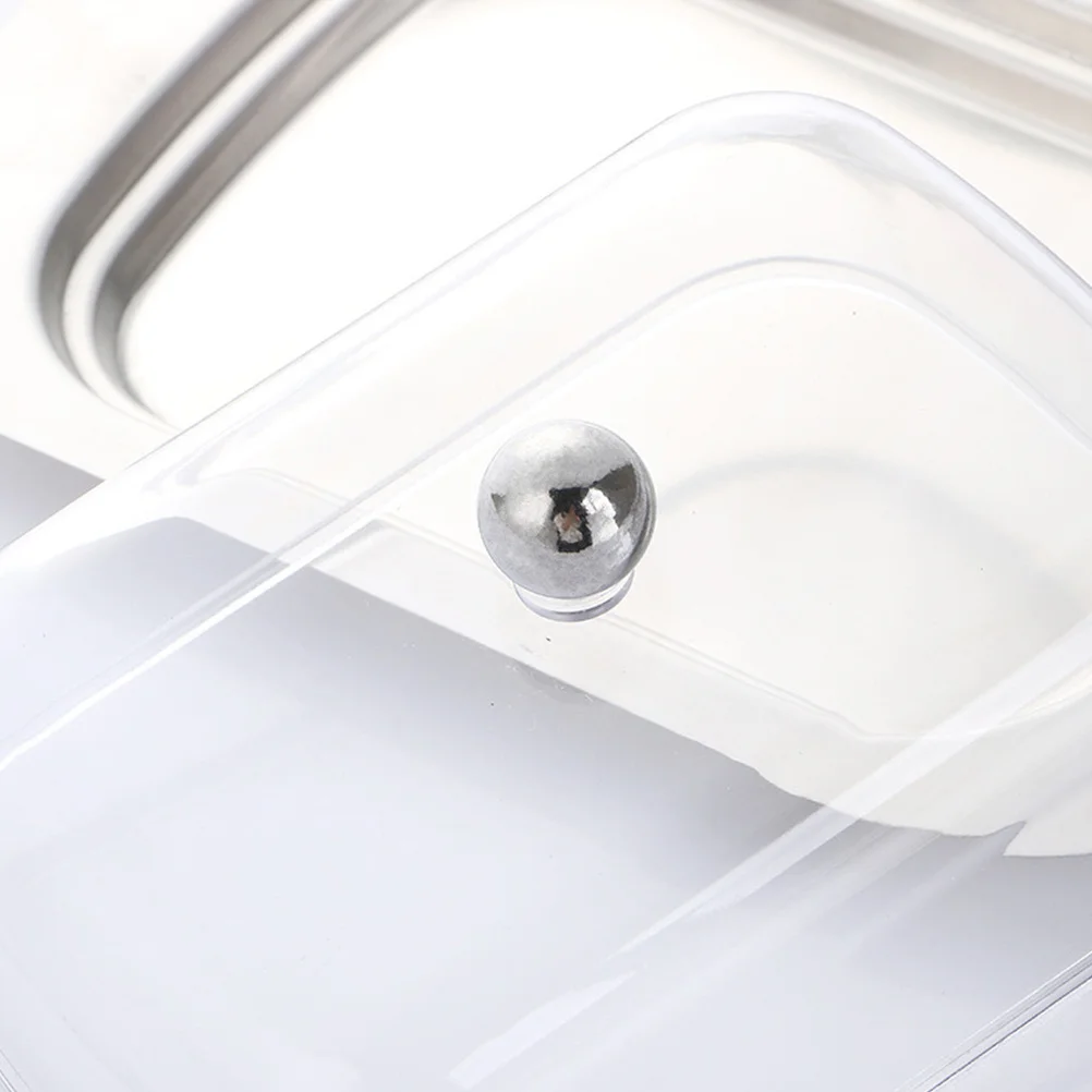 

Stainless Steel Butter Dish Rust Resistant Smooth Texture Kitchen Storage Container Lid Fresh Keeping Design Easy Grip