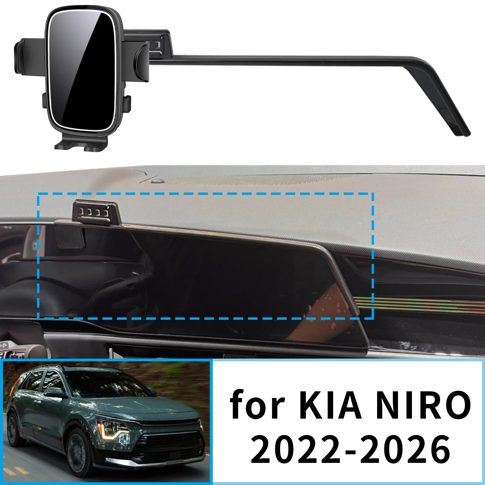 

fit for KIA NIRO 2022-2024 2025 2026 Phone Holder Stable Clip-On Phone Holder​​ Mount Screen Base No Vibration​ Car accessoires