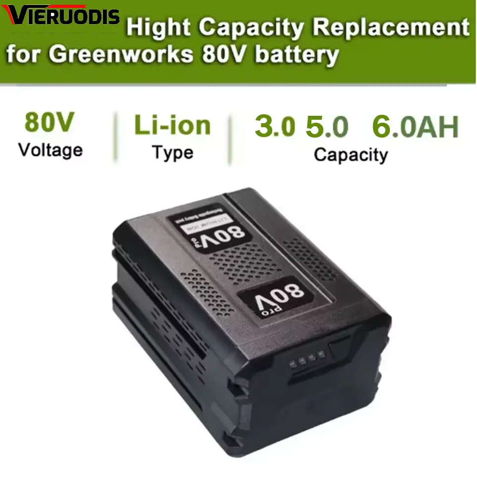 high-quality 80V Replacement Battery for Greenworks 80V Max Lithium Ion Battery GBA80200 GBA80250 GBA80400 GBA80500