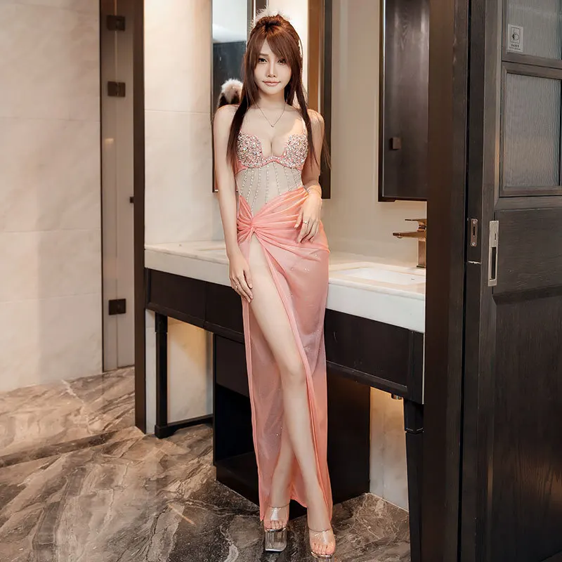 

Sexy Evening Dr High Waist A-Line Skirt Long Svel Polyester Fabric Soft Sle Fem Techan Night Club Work orm