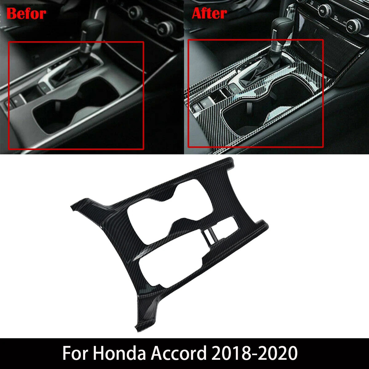 

Carbon Fiber Car Gear Shift Panel Cover Car Central Control Interior Modification Accessories For Honda Accord 2018-2020