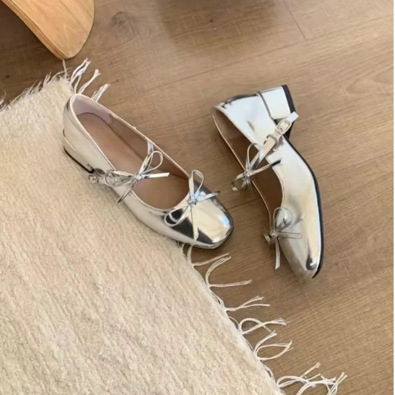 Womens Mary Jane Shoes Shallow Mouth Loafers Fashion Slip on Women Talon Femme High Quality Women's High Heels Comfortable