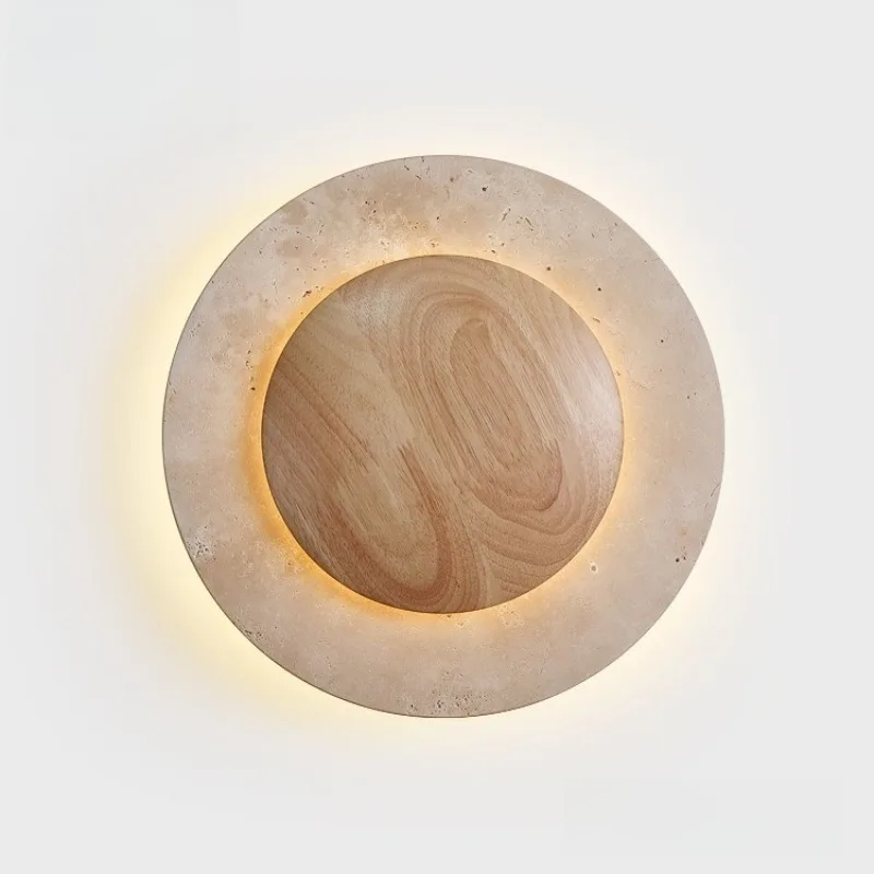 Cream Retro Hand Carved Stone Wall Light for Bedroom Nursery Corridor Remote Control Dimmable Night Wall Light Led Lamp