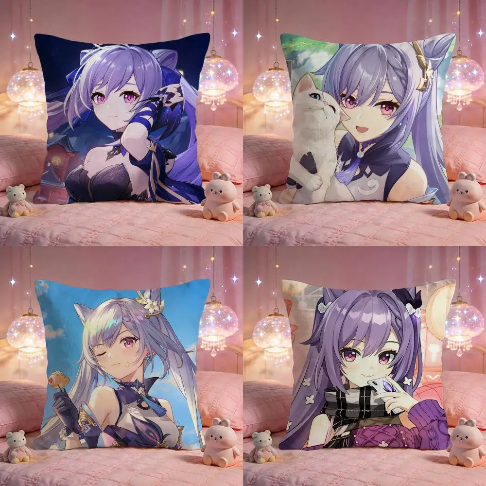 Keqing genshin impact Cushion Cover Premium Comfort Reversible Pillow Cove -Two in One Design for Any Room & Car Interior