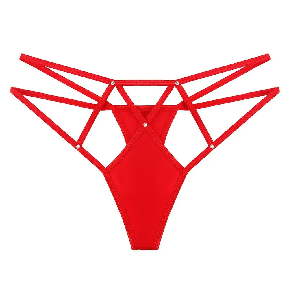 Soft Elastic Sexy Hollow Out Thongs Y2k Underpants Sexy G Strings Crystal Nylon Ice Silk Panties Underwear