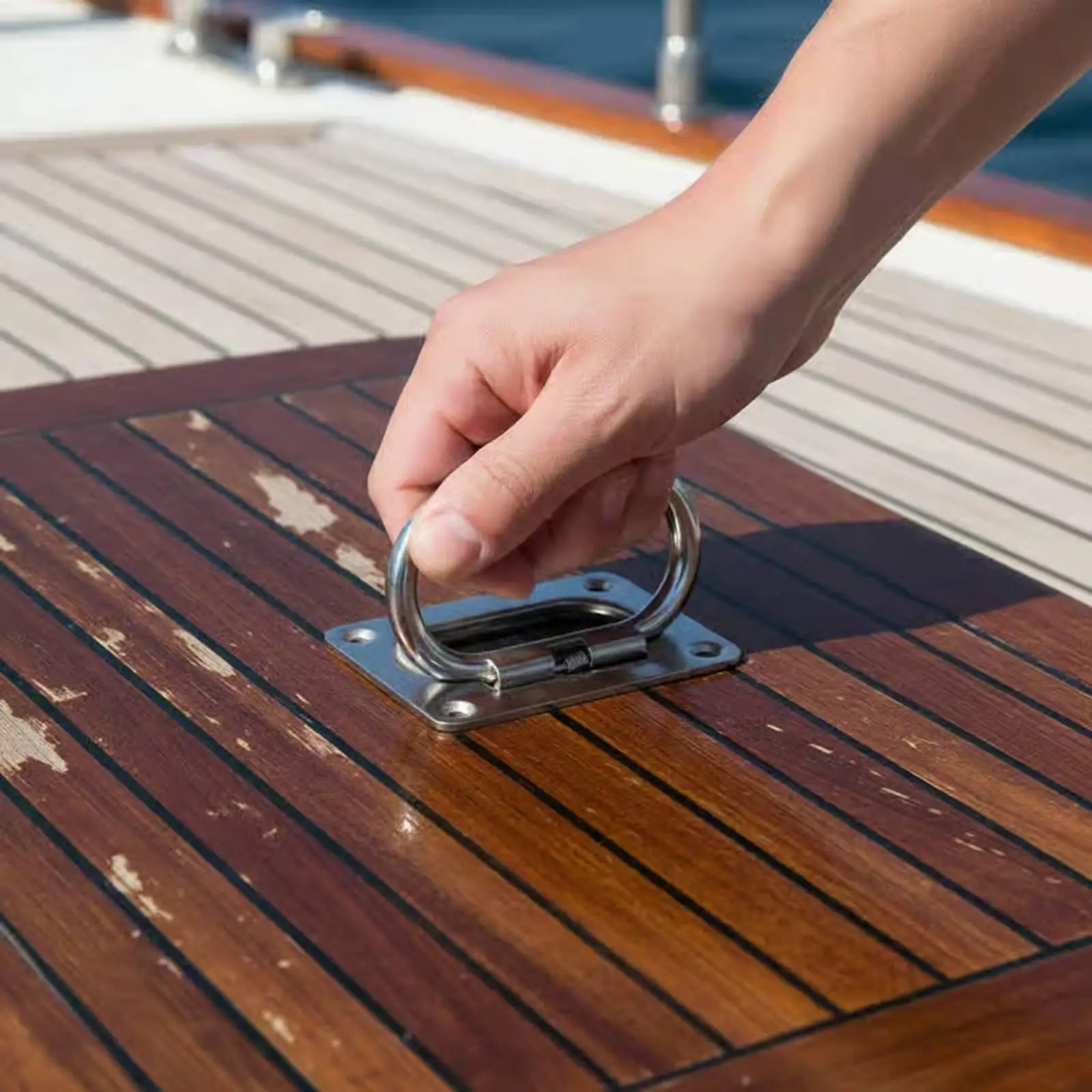 Spring Loaded Stainless Steel Handle for Marine Hatch Cover Flush Pull Latch 304 Rustproof Boat Fitting