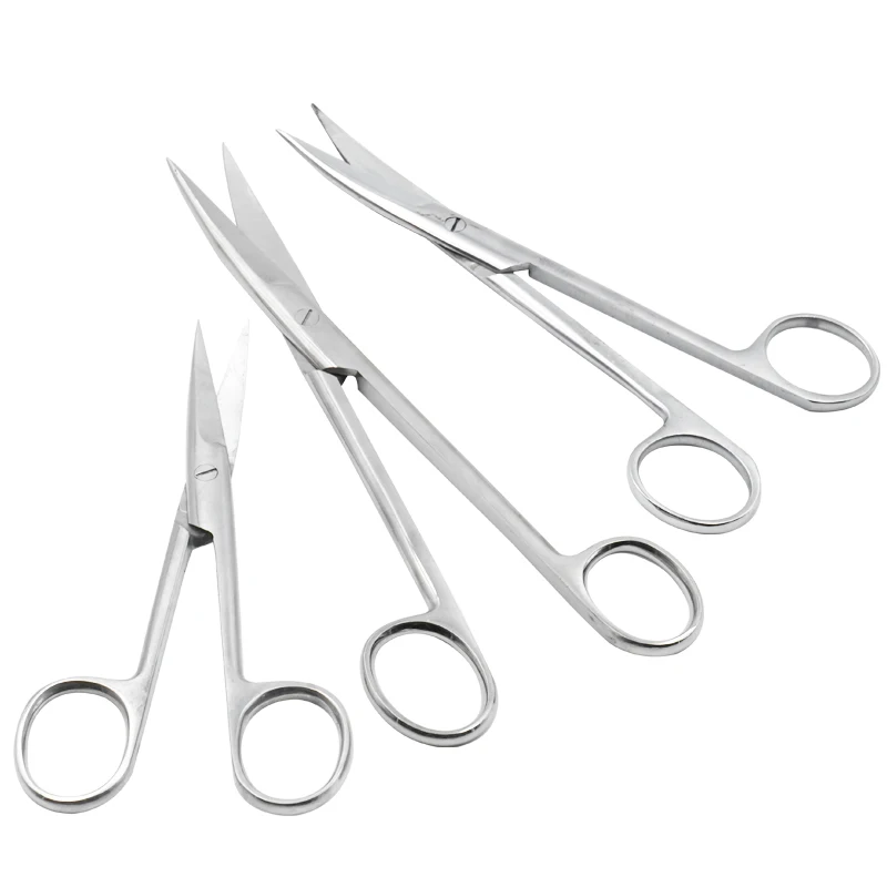 1pc Dental Surgical Scissors Straight And Curved Hemostatic Forceps Stainless Steel Ophthalmic Scissors Orthodontic Forcep Tools