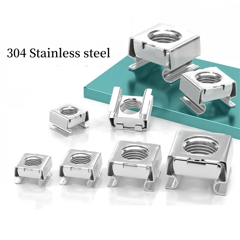 M4 M5 M6 M8 M10 304 Edelstahl Quadratische elastische Rackmontage Serverschrank Regal Clip Schwimmende Käfigmutter