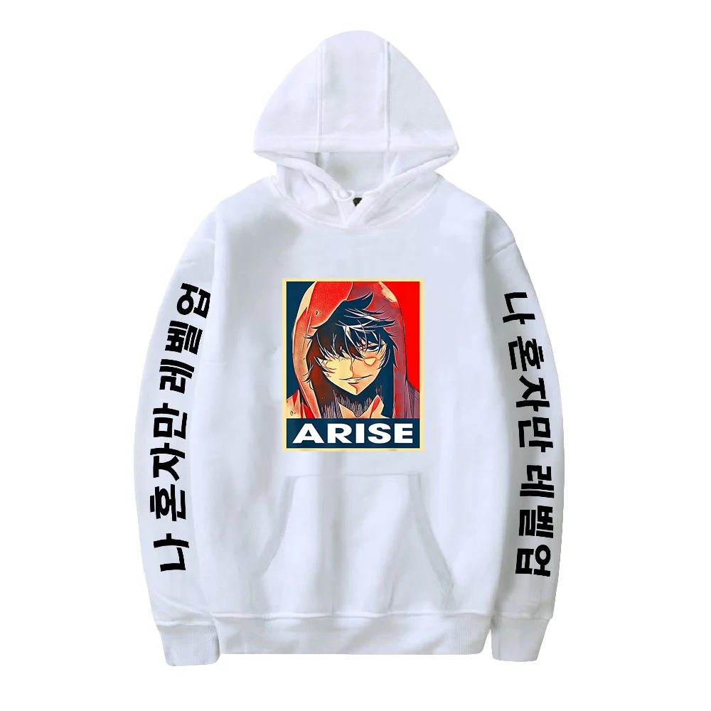 Manga Solo Hoodie penyamarataan uniseks Sweatshirt Wanita Pria Tracksuit Harajuku Streetwear 90s baju Anime Korea ukuran Plus