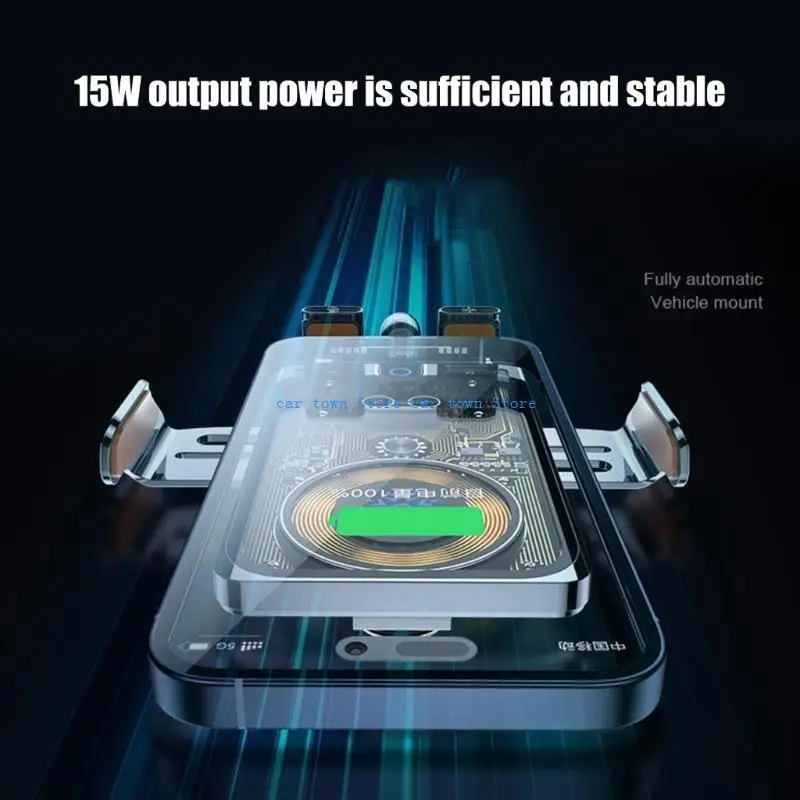 

RXJE 66W High Power Car Phone Holders Wireless Charging with Auto Sensing Clamp Secure & Convenient for Vehicle Type