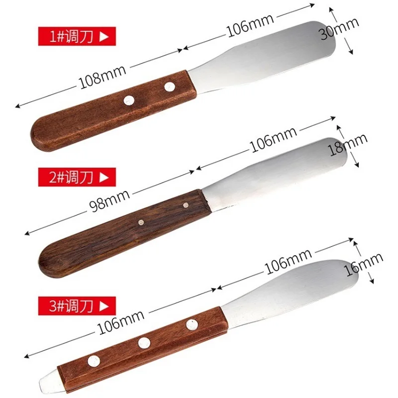 

2pcs Dental spatula Gypsum wooden handle knife metal spatula plaster mixing knife dental Lab Tools impression materials