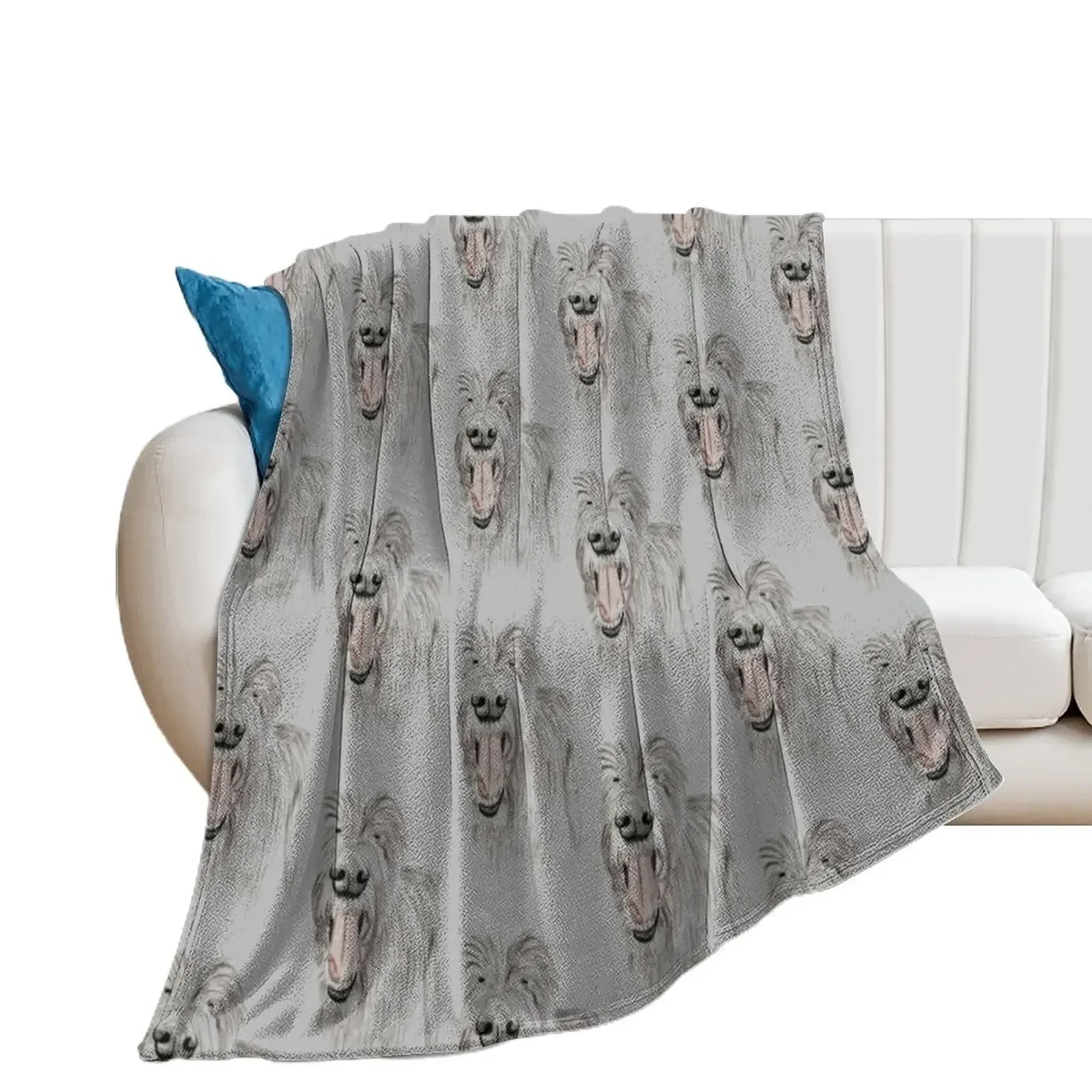 Happy Deerhound Throw Blanket For Decorative Sofa Soft Plush Plaid Blankets