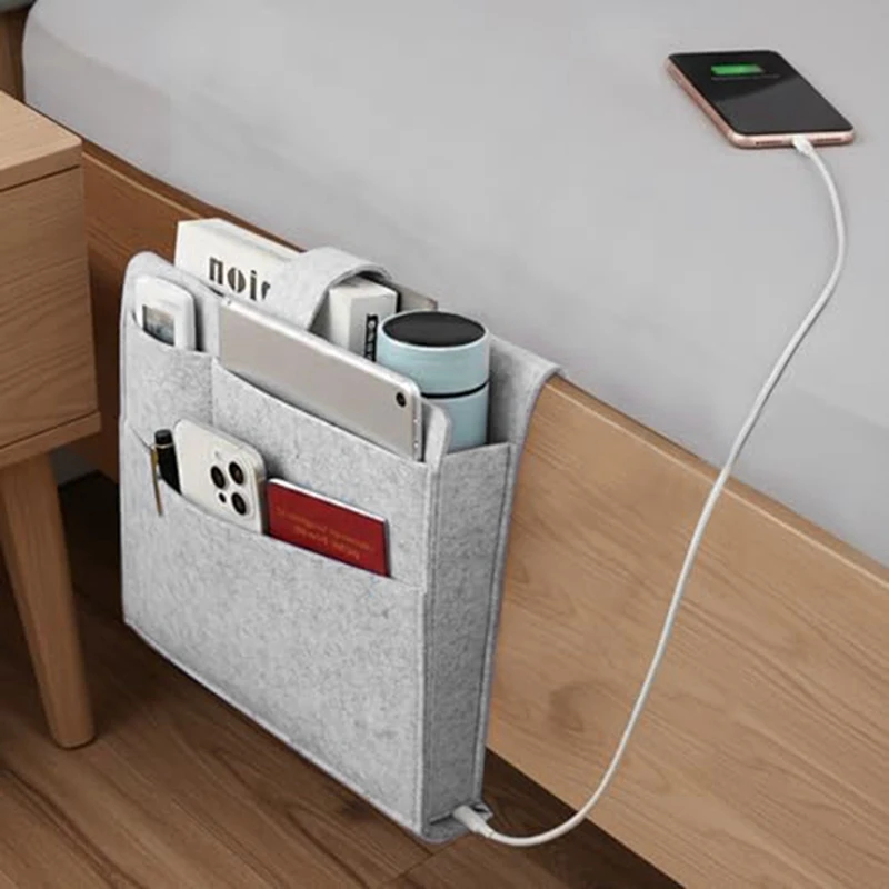 Bed Organizer Bag, Bunk Bed Shelf, Easy Storage As Books, Remotes, Magazine Holder, Bedside Organizer for Bed Retail