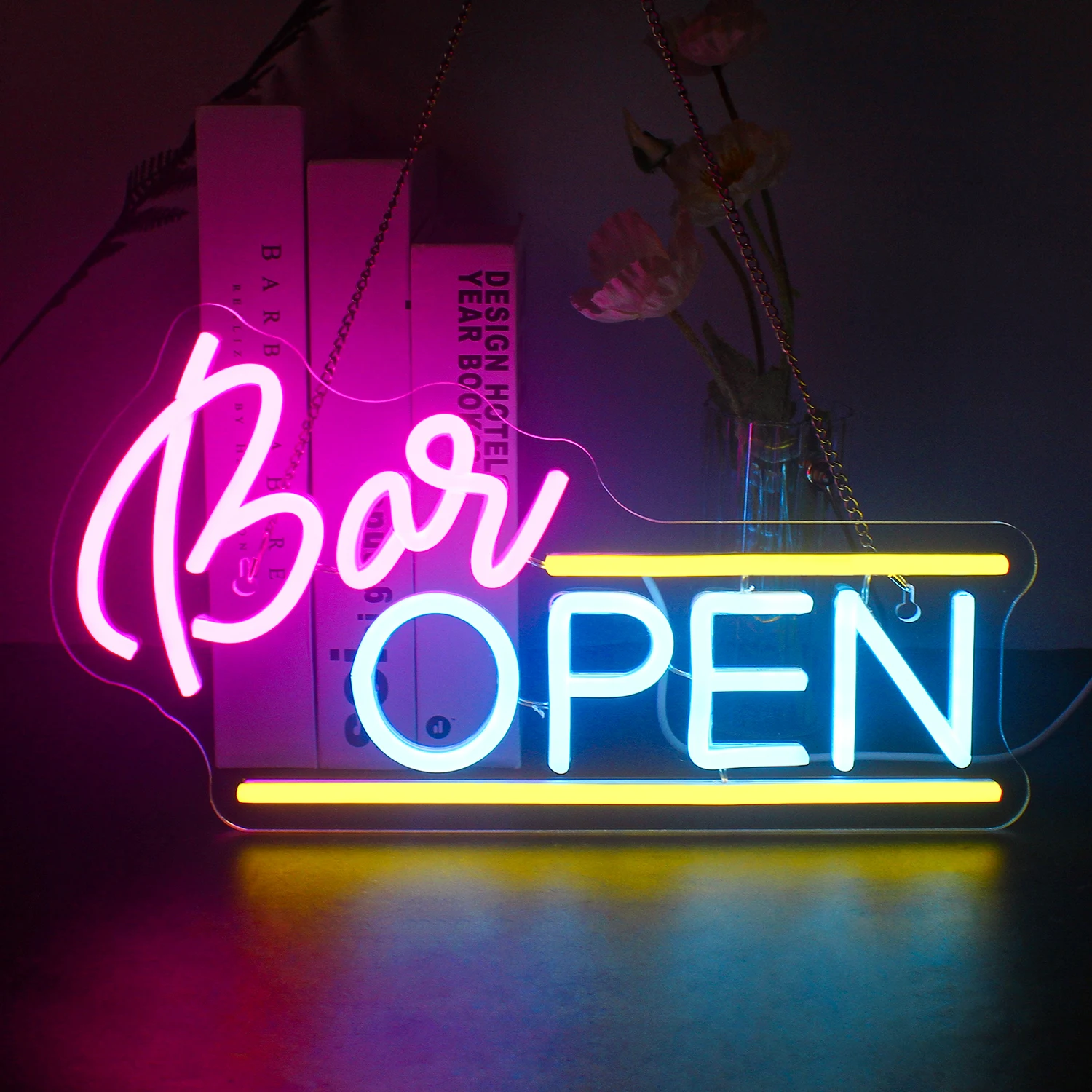 

Bar Open Neon Sign Home Bars Club Wlecome Logo LED Lights USB Powered Wall For Business Shop Party Room Deocr Hanging Ornaments