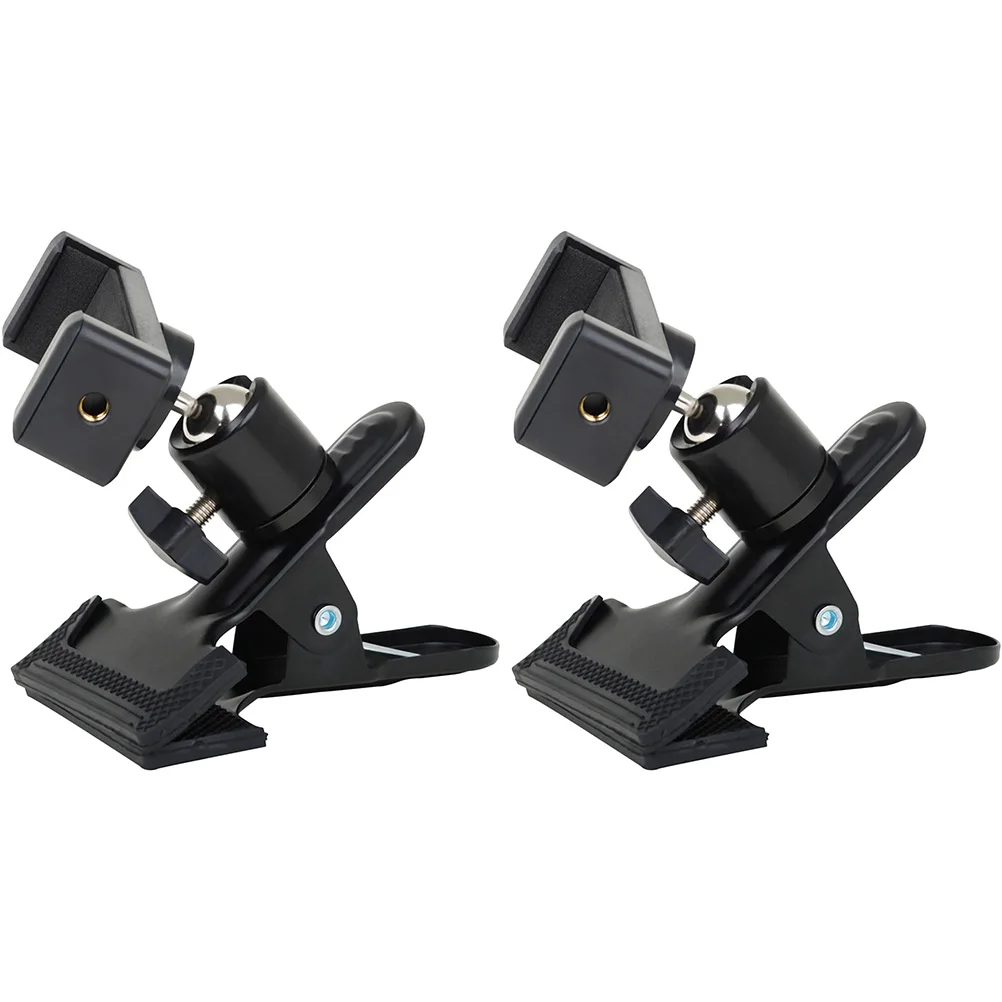 

2Pcs Guitar Phone Holders Rotatable Clip Black Mobile Stand for Live Broadcast Video Recording Music Score Reading