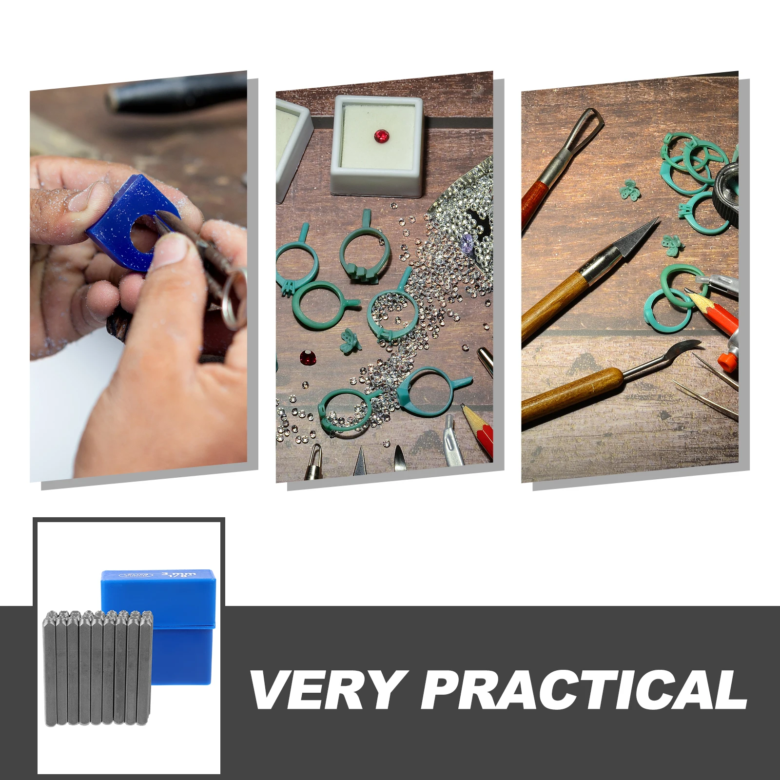 

Stamps Alphabet Punch Steel Font Mold Metal Stamping Tools Number Jewelry Kit Work