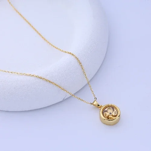 New Vintage-Inspired Diamond-Inlaid Rotating Necklace - Unisex Design