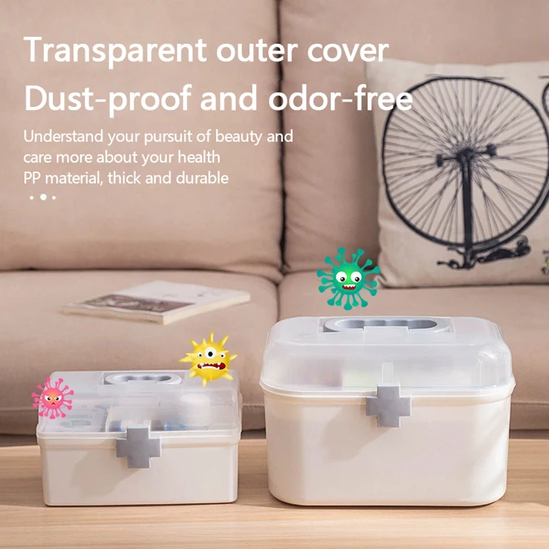 救急箱、プラスチック製薬箱、携帯用家庭用プラスチック製薬箱、大容量薬保管庫