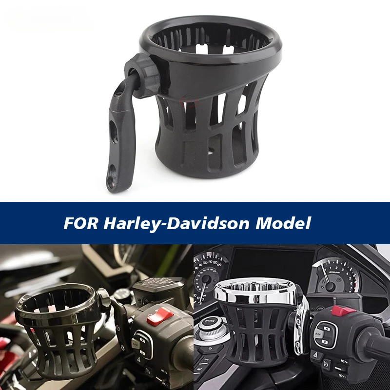 Motocicleta dianteira guiador Drink Cup, Driver Drink Holder, montado para Harley XL, 880, 1200, Fat Bob, Dyna, Wide Glide Sportster