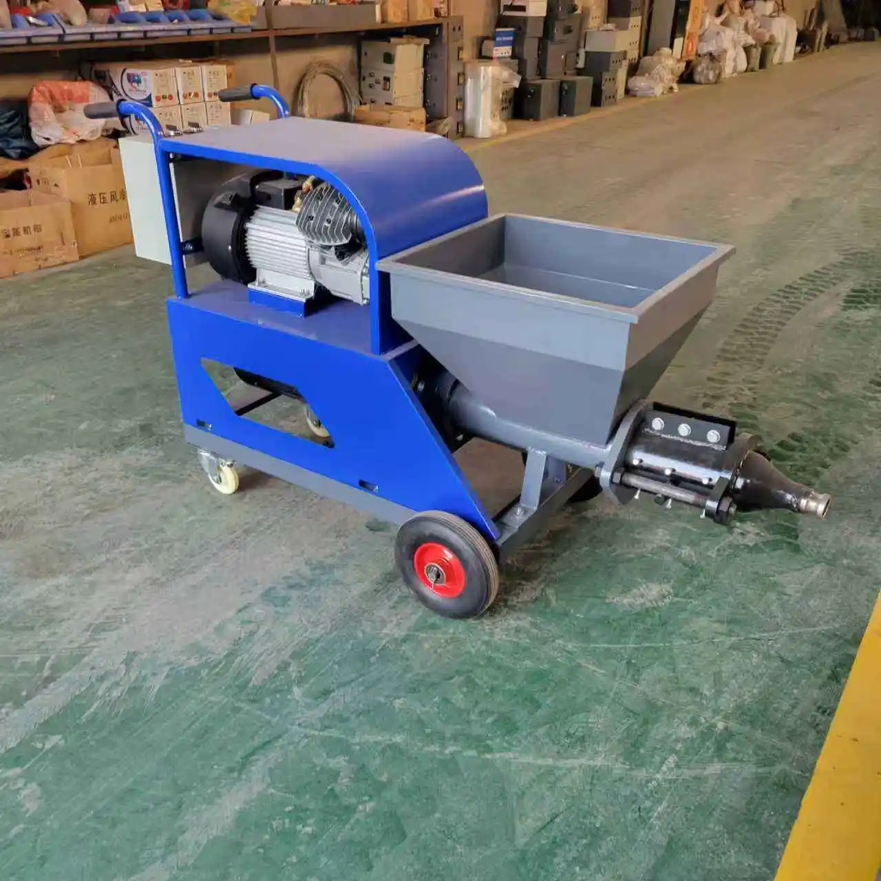 Mortar Spraying Machine Gypsum Plastering Machine with Hopper Screw Pump Electric Cement Ready Mix Wall Render Plasterer
