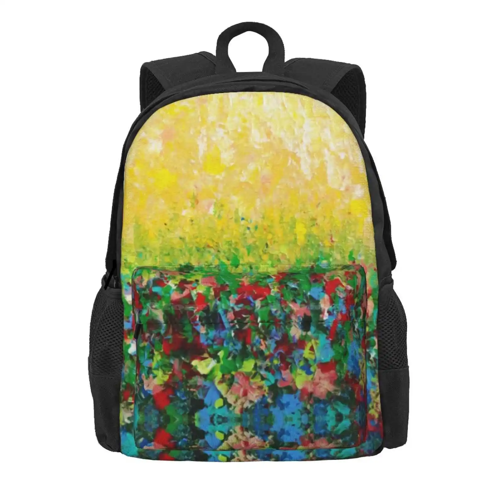 Nature'S Living Room - Gorgeous Bright Bold Nature Wildflower Field Landscape Abstract Art Hot Sale Schoolbag Backpack Fashion