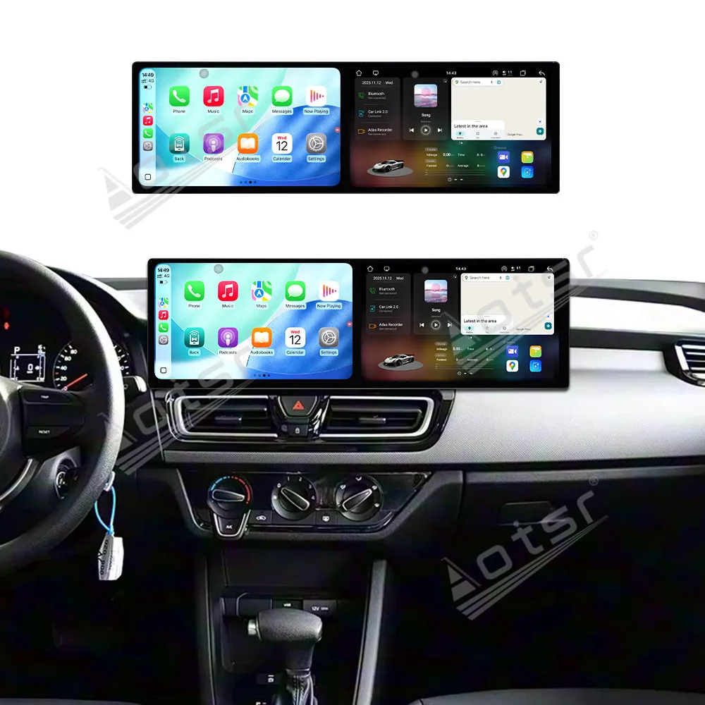 Car GPS Navigation Auto Radio For Kia Forte 2018-2019 Android 15 Dual Screen 10.1 Inch HD Touch Screen Carplay Multimedia Player