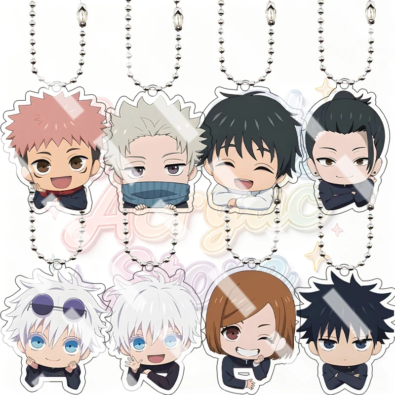 DIY Anime Jujutsu Kaisen Cartoon Acryl-Schlüsselanhänger Kreativer Suguru Geto Yuta Okkotsu Cartoon-Rucksackanhänger Geburtstagsgeschenke