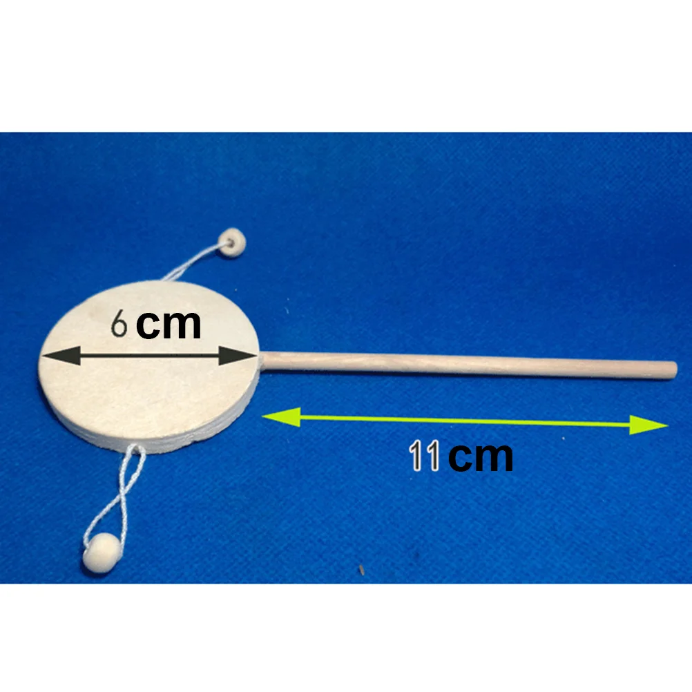 1 مجموعة من 8 قطعة لتقوم بها بنفسك-طبل اللوحة الخشبية غير المكتملة تهز طبل (6 قطعة-طبل 1 قطعة 4 صبغة ملونة 1 قطعة اللوحة