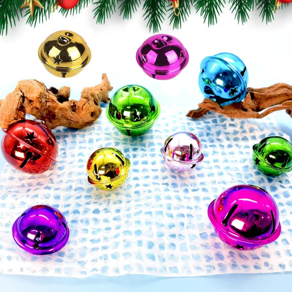 30-40mm Mix kolorów żelaza poszycie próżniowe pięciopunktowa gwiazda boże narodzenie Jingle dzwony wisiorek Handmade Party DIY akcesoria rzemieślnicze 10 sztuk