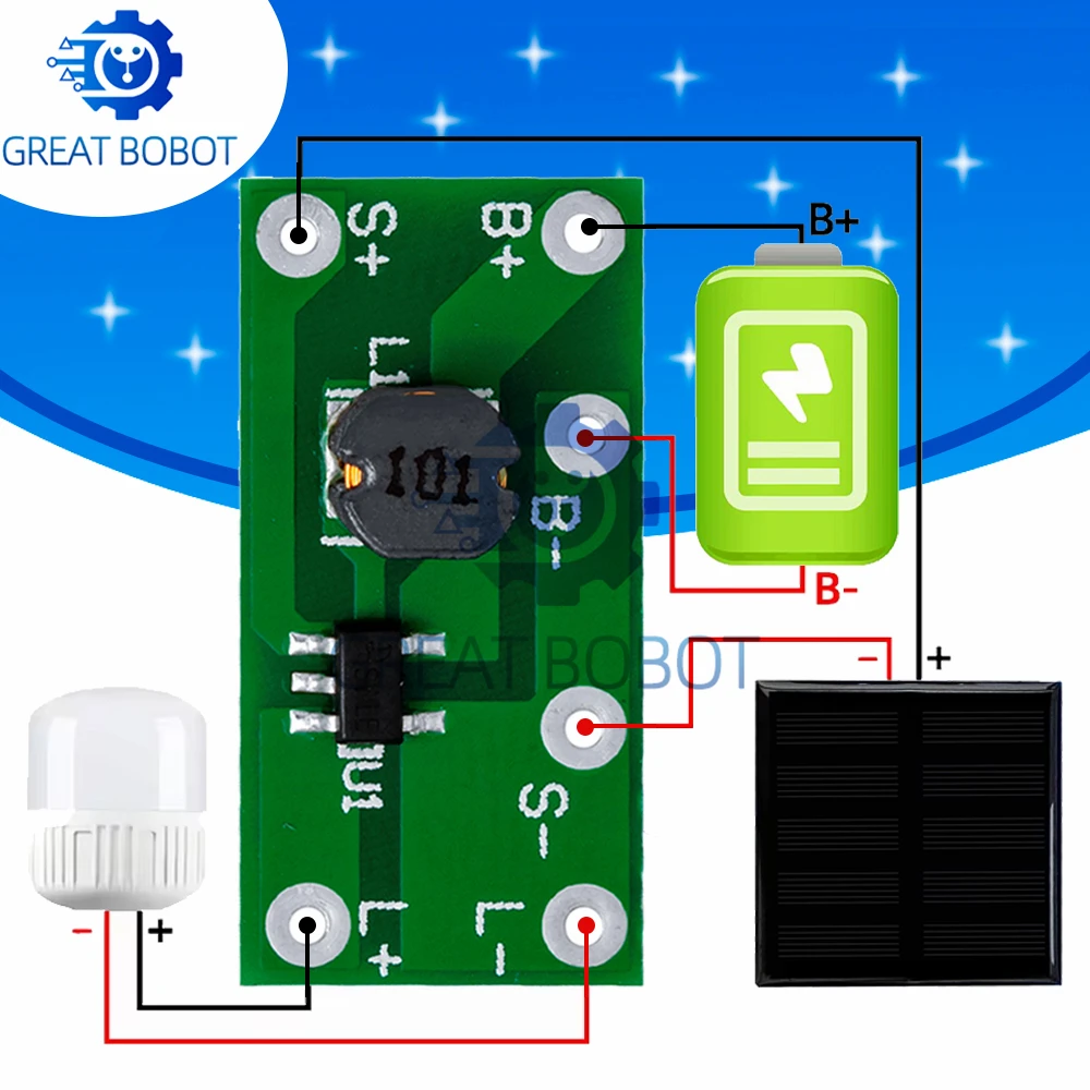 1~10PCS 1.2V light controlled constant brightness solar underground lamp circuit board double nail solar nail lamp controller