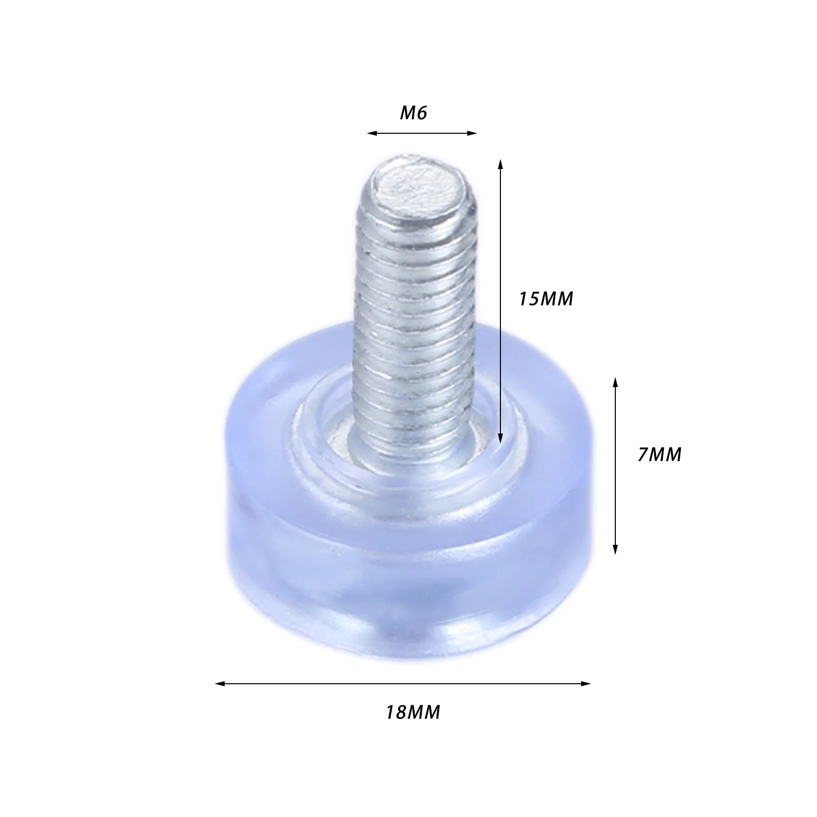 10 sztuk przezroczyste regulowane nóżki do mebli Pad śruba M6/M8 * 18mm poziomowanie tabeli wysokość równowagi noga od krzesła Protect piętro antypoślizgowe