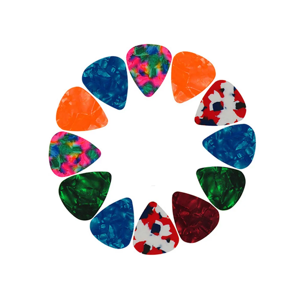 JEPicks-Plectre en celluloïd pour basse électrique acoustique, accessoires multicolores de 0.46mm, 12 pièces